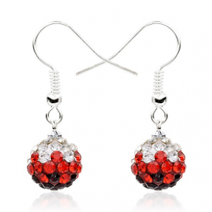 Oorbellen-Crystal-Bol-Rood